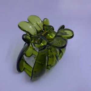Green Flower Hair Claw Medium