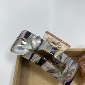 Premium Crystal Blossom Jaw Hair Claw(တစ်ဝက်စုညှပ် Half-up style ကလစ်)