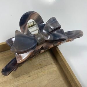 Serene Acetate Tied-Ribbon Claw(Full size Serene အကွေးဒီဇိုင်း Ribbon ဆံညှပ်)