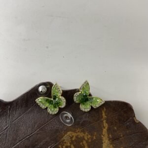 Alternative view of Vivid Green Crystal Butterfly Stud Earring(လိပ်ပြာနားကပ်)