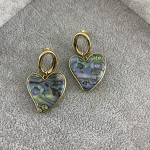 Alternative view of Oceanic Heart Drop Earrings(ပင်လယ်ပြာ ရင်ခုန်သံနားကပ်)