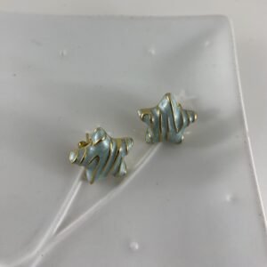 Pastel Star Enamel Stud Earrings(ရွှေရောင် accent line)